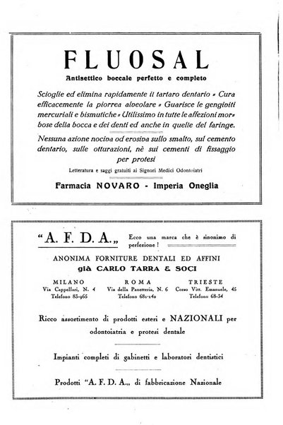 La stomatologia italiana organo ufficiale della Associazione nazionale culturale fascista stomato-odontologica