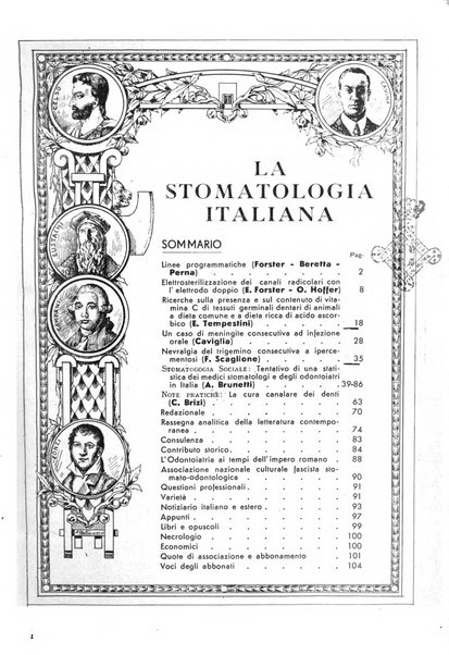 La stomatologia italiana organo ufficiale della Associazione nazionale culturale fascista stomato-odontologica