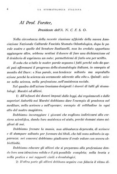 La stomatologia italiana organo ufficiale della Associazione nazionale culturale fascista stomato-odontologica