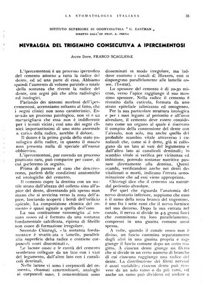 La stomatologia italiana organo ufficiale della Associazione nazionale culturale fascista stomato-odontologica