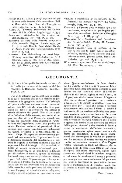 La stomatologia italiana organo ufficiale della Associazione nazionale culturale fascista stomato-odontologica