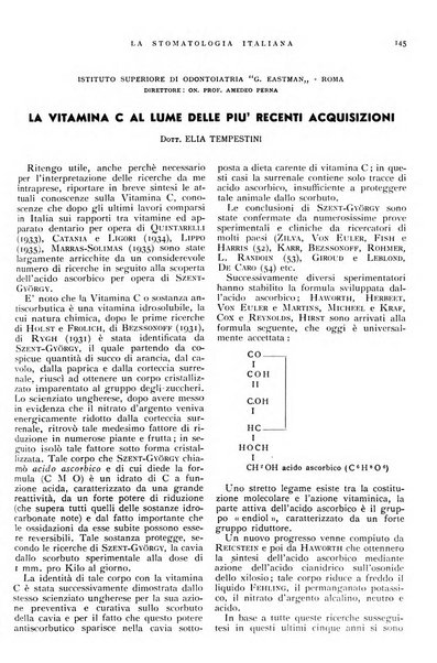 La stomatologia italiana organo ufficiale della Associazione nazionale culturale fascista stomato-odontologica