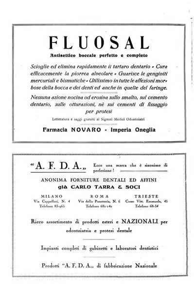 La stomatologia italiana organo ufficiale della Associazione nazionale culturale fascista stomato-odontologica