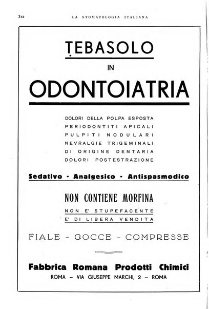 La stomatologia italiana organo ufficiale della Associazione nazionale culturale fascista stomato-odontologica