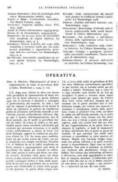 La stomatologia italiana organo ufficiale della Associazione nazionale culturale fascista stomato-odontologica