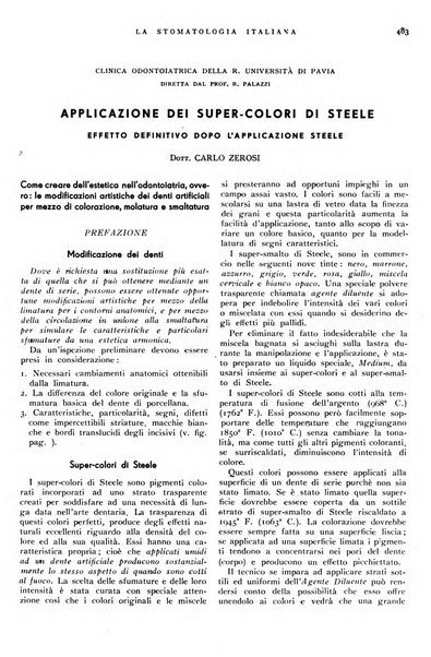 La stomatologia italiana organo ufficiale della Associazione nazionale culturale fascista stomato-odontologica