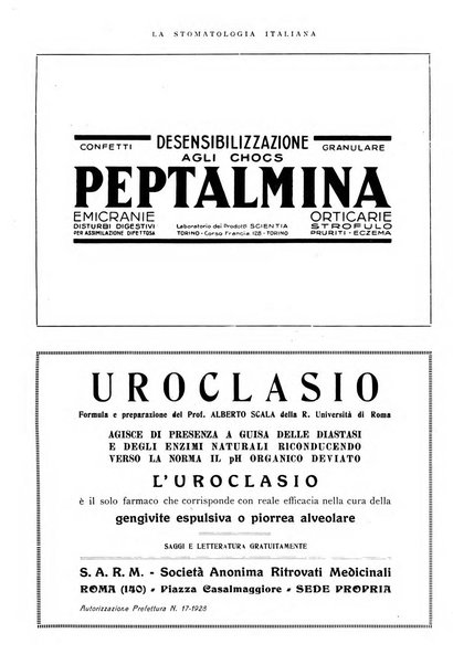 La stomatologia italiana organo ufficiale della Associazione nazionale culturale fascista stomato-odontologica