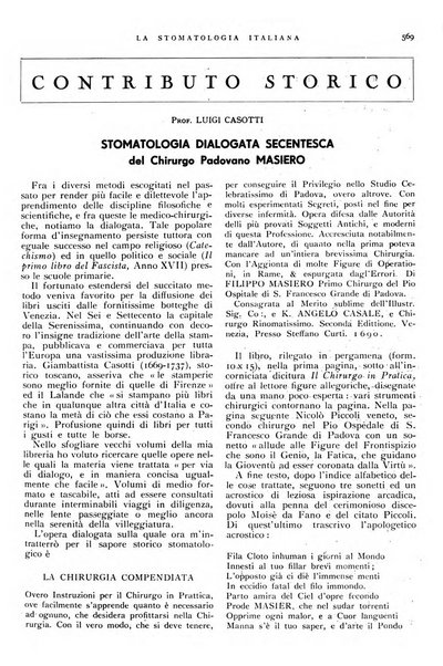 La stomatologia italiana organo ufficiale della Associazione nazionale culturale fascista stomato-odontologica