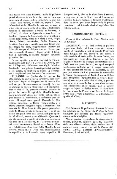 La stomatologia italiana organo ufficiale della Associazione nazionale culturale fascista stomato-odontologica