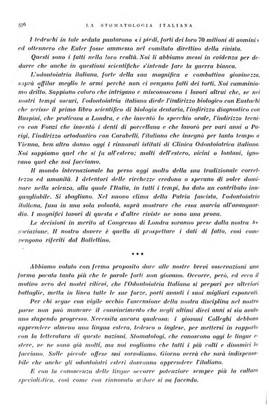 La stomatologia italiana organo ufficiale della Associazione nazionale culturale fascista stomato-odontologica