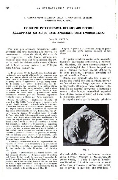 La stomatologia italiana organo ufficiale della Associazione nazionale culturale fascista stomato-odontologica