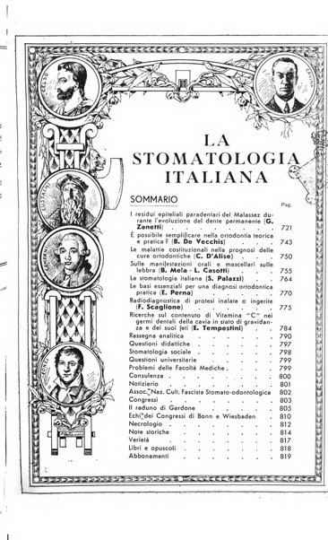 La stomatologia italiana organo ufficiale della Associazione nazionale culturale fascista stomato-odontologica