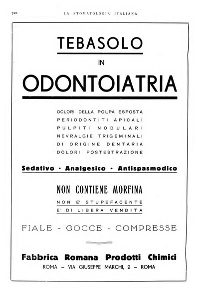 La stomatologia italiana organo ufficiale della Associazione nazionale culturale fascista stomato-odontologica