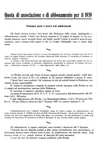 La stomatologia italiana organo ufficiale della Associazione nazionale culturale fascista stomato-odontologica