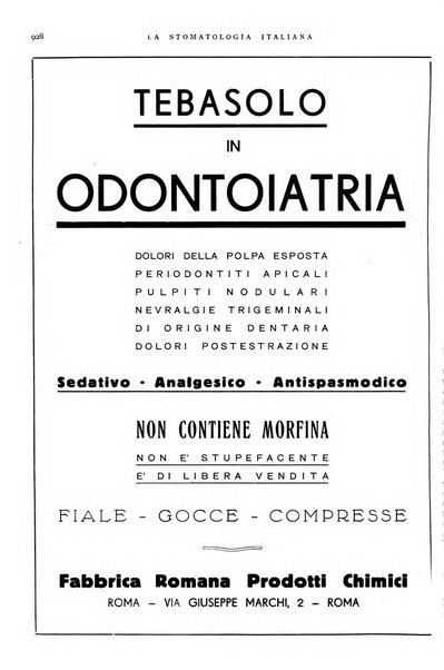 La stomatologia italiana organo ufficiale della Associazione nazionale culturale fascista stomato-odontologica