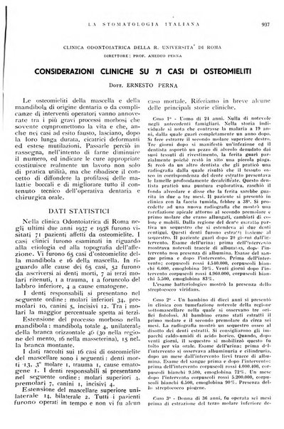 La stomatologia italiana organo ufficiale della Associazione nazionale culturale fascista stomato-odontologica