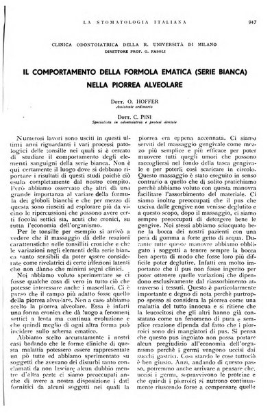 La stomatologia italiana organo ufficiale della Associazione nazionale culturale fascista stomato-odontologica