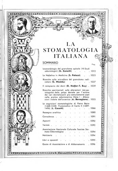 La stomatologia italiana organo ufficiale della Associazione nazionale culturale fascista stomato-odontologica