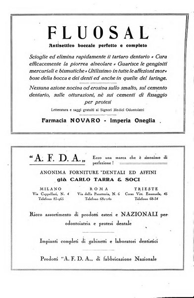 La stomatologia italiana organo ufficiale della Associazione nazionale culturale fascista stomato-odontologica