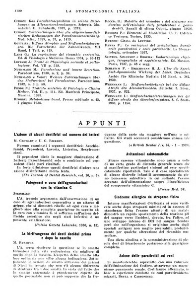 La stomatologia italiana organo ufficiale della Associazione nazionale culturale fascista stomato-odontologica