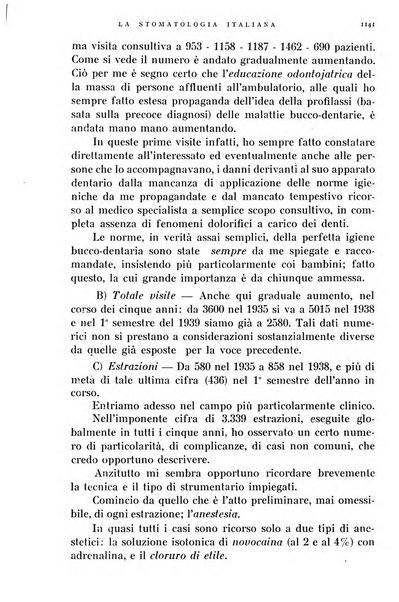 La stomatologia italiana organo ufficiale della Associazione nazionale culturale fascista stomato-odontologica