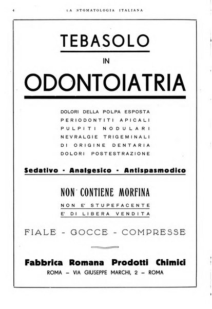 La stomatologia italiana organo ufficiale della Associazione nazionale culturale fascista stomato-odontologica