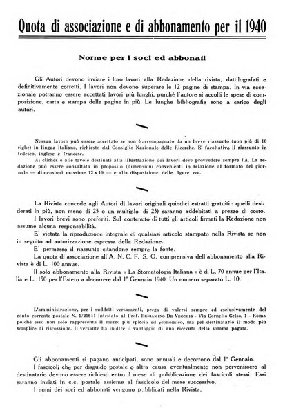 La stomatologia italiana organo ufficiale della Associazione nazionale culturale fascista stomato-odontologica