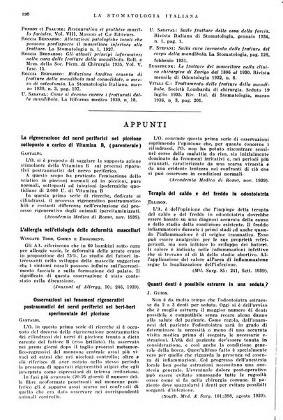 La stomatologia italiana organo ufficiale della Associazione nazionale culturale fascista stomato-odontologica