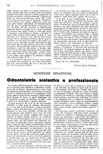 La stomatologia italiana organo ufficiale della Associazione nazionale culturale fascista stomato-odontologica