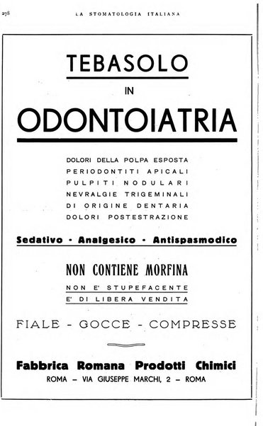 La stomatologia italiana organo ufficiale della Associazione nazionale culturale fascista stomato-odontologica