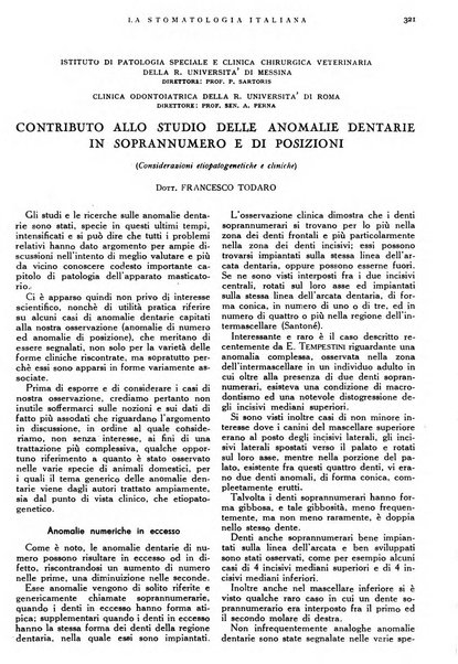 La stomatologia italiana organo ufficiale della Associazione nazionale culturale fascista stomato-odontologica