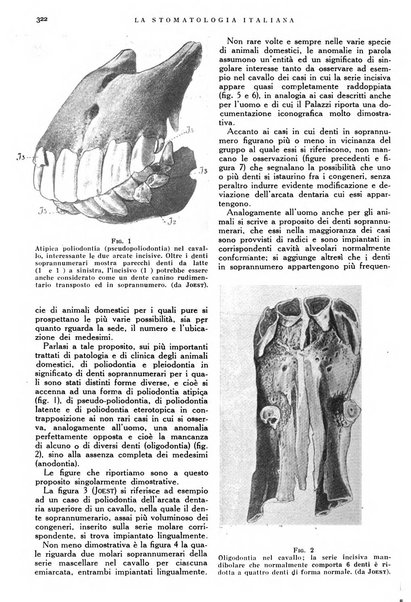 La stomatologia italiana organo ufficiale della Associazione nazionale culturale fascista stomato-odontologica