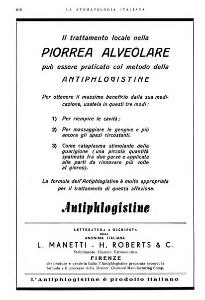 La stomatologia italiana organo ufficiale della Associazione nazionale culturale fascista stomato-odontologica