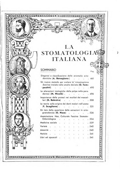 La stomatologia italiana organo ufficiale della Associazione nazionale culturale fascista stomato-odontologica