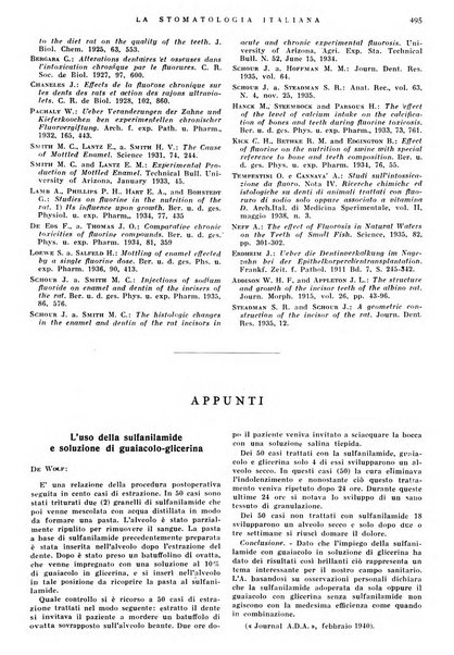 La stomatologia italiana organo ufficiale della Associazione nazionale culturale fascista stomato-odontologica