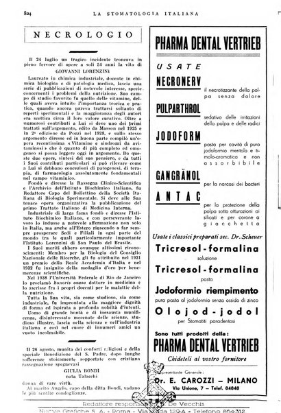 La stomatologia italiana organo ufficiale della Associazione nazionale culturale fascista stomato-odontologica