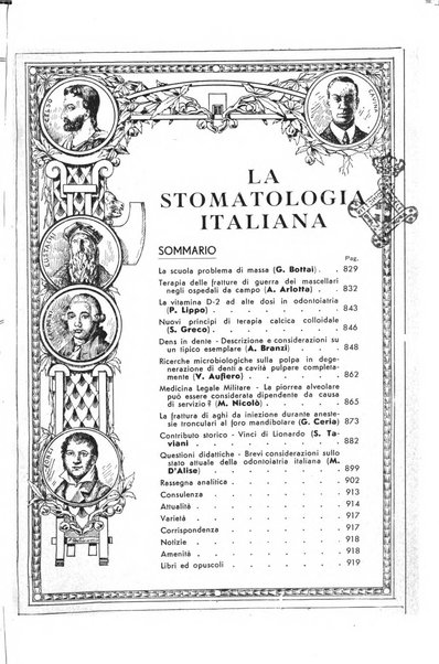 La stomatologia italiana organo ufficiale della Associazione nazionale culturale fascista stomato-odontologica