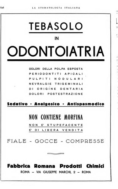 La stomatologia italiana organo ufficiale della Associazione nazionale culturale fascista stomato-odontologica