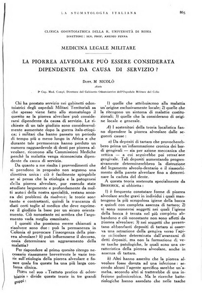 La stomatologia italiana organo ufficiale della Associazione nazionale culturale fascista stomato-odontologica