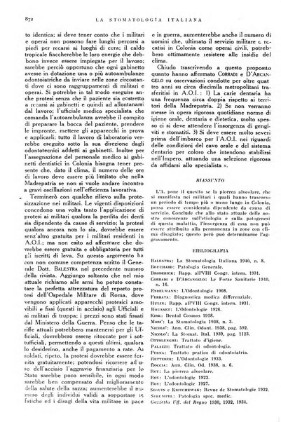 La stomatologia italiana organo ufficiale della Associazione nazionale culturale fascista stomato-odontologica