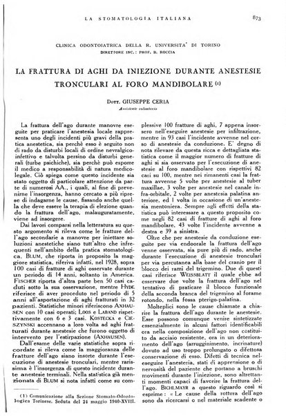 La stomatologia italiana organo ufficiale della Associazione nazionale culturale fascista stomato-odontologica