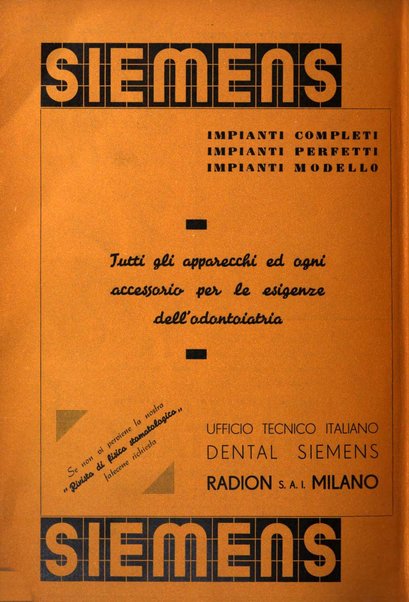 La stomatologia italiana organo ufficiale della Associazione nazionale culturale fascista stomato-odontologica