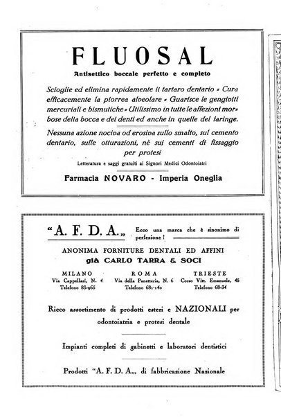 La stomatologia italiana organo ufficiale della Associazione nazionale culturale fascista stomato-odontologica