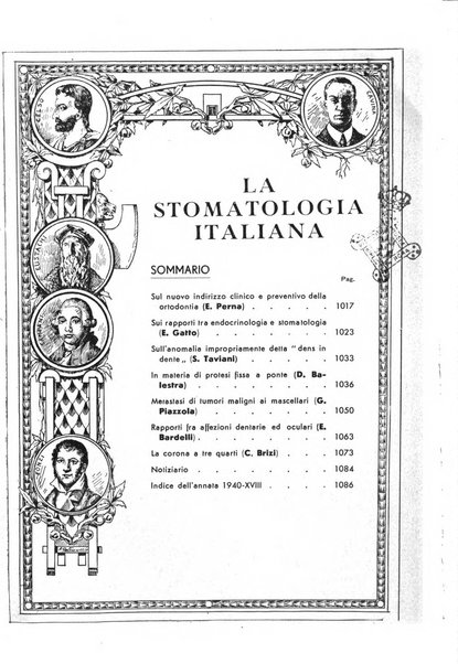 La stomatologia italiana organo ufficiale della Associazione nazionale culturale fascista stomato-odontologica