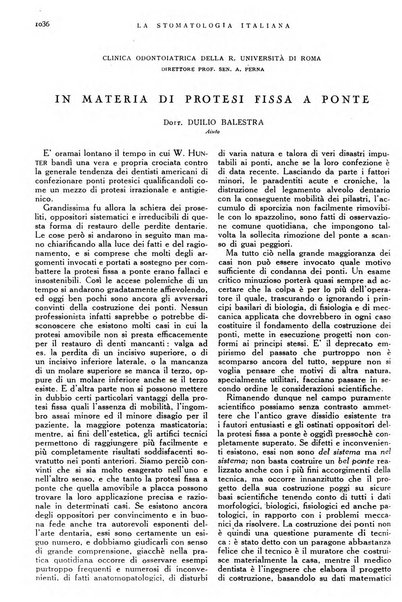 La stomatologia italiana organo ufficiale della Associazione nazionale culturale fascista stomato-odontologica