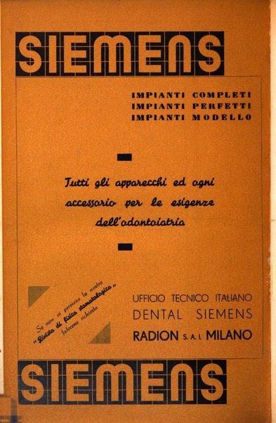 La stomatologia italiana organo ufficiale della Associazione nazionale culturale fascista stomato-odontologica