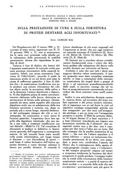 La stomatologia italiana organo ufficiale della Associazione nazionale culturale fascista stomato-odontologica