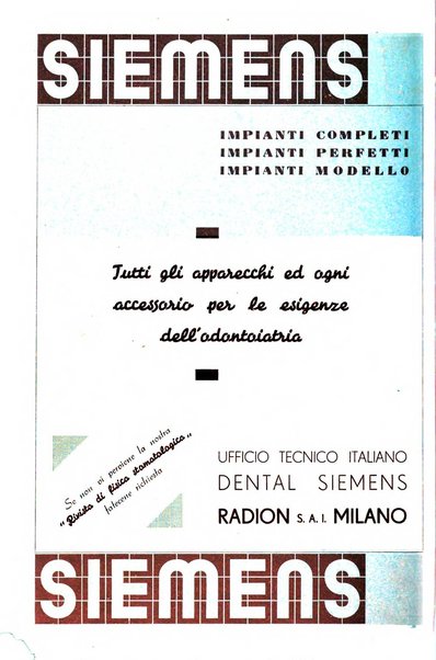 La stomatologia italiana organo ufficiale della Associazione nazionale culturale fascista stomato-odontologica