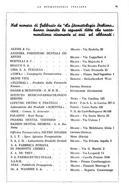 La stomatologia italiana organo ufficiale della Associazione nazionale culturale fascista stomato-odontologica