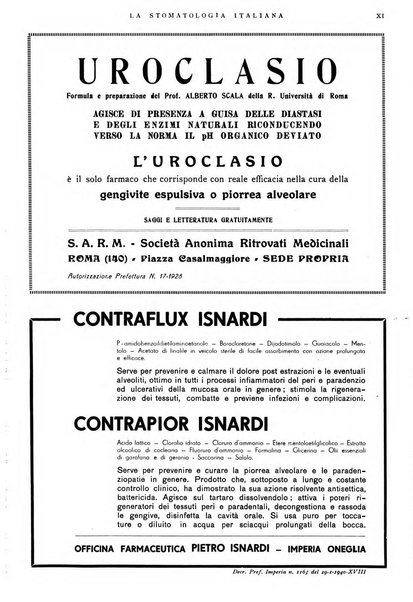 La stomatologia italiana organo ufficiale della Associazione nazionale culturale fascista stomato-odontologica